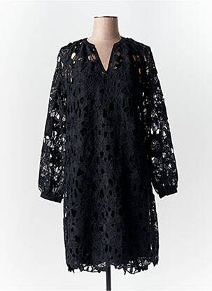 Robe mi-longue manches longues manches longues noir SOYA femme