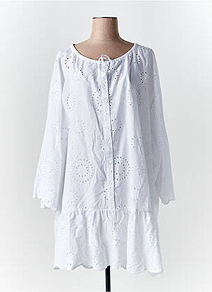 Robe mi-longue manches longues manches longues blanc IMPERIAL femme