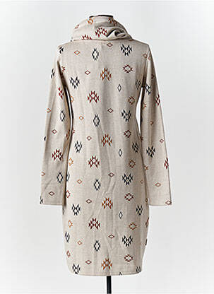 Robe mi-longue imprimé fantaisie manches longues beige RAGWEAR femme