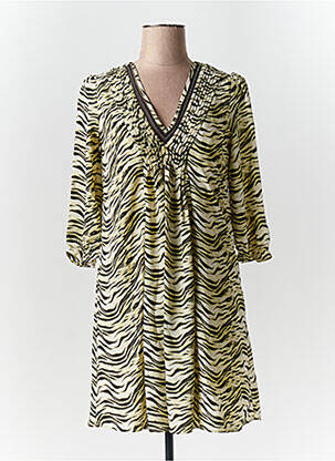 Robe mi-longue manches 3/4 manches 3/4 vert FREEMAN T.PORTER femme