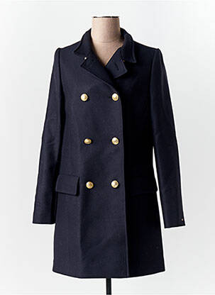 Manteau long coupe cintrée sans capuche noir TOMMY HILFIGER femme
