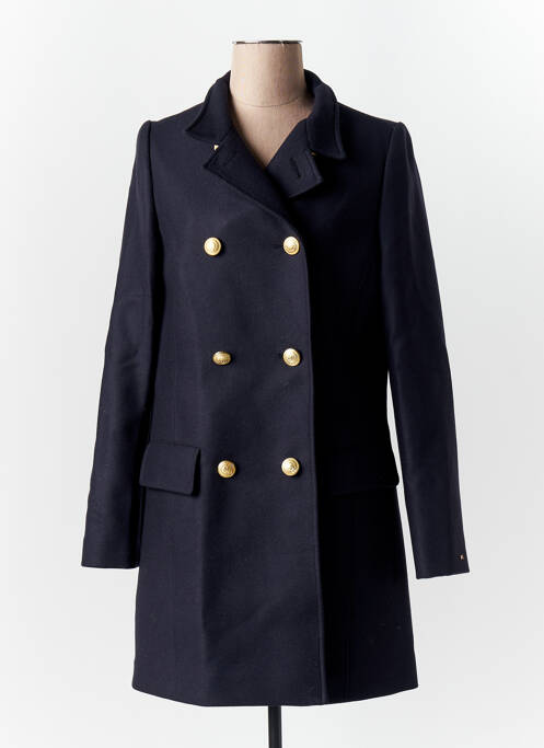 Manteau long coupe cintrée sans capuche noir TOMMY HILFIGER femme