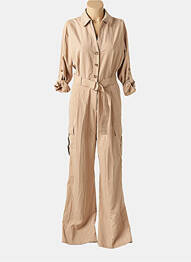 Combi-pantalon fermeture boutonnée sur le devant manches longues beige SALSA femme