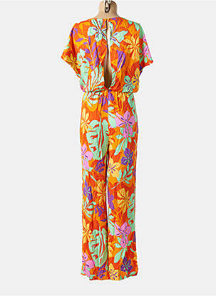 Combi-pantalon fermeture boutonnée au dos manches courtes orange LPB femme