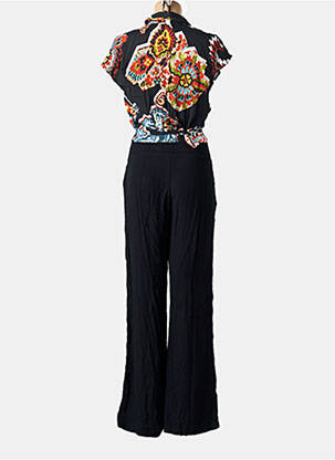 Combi-pantalon tissage crêpe manches courtes noir DESIGUAL femme