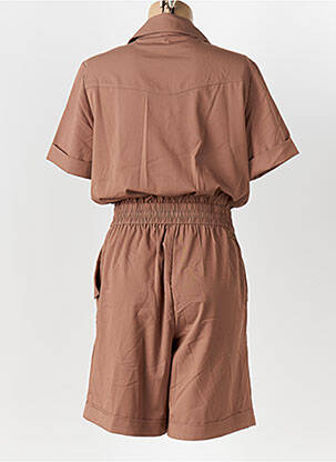 Combishort tissage popeline manches courtes marron LIU JO femme