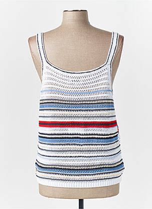 Débardeur col v sans manche blanc FREEMAN T.PORTER femme