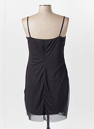 Robe courte coupe cintrée fines bretelles noir DESIGUAL femme