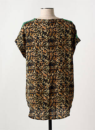 Blouse manches courtes manches courtes marron PLEASE femme