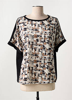 Blouse imprimé fantaisie manches courtes noir LIU JO femme