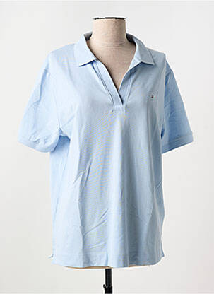 Polo broderie manches courtes bleu TOMMY HILFIGER femme