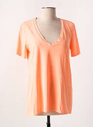 T-shirt coupe droite manches courtes orange PLEASE femme