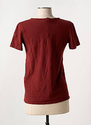T-shirt col v manches courtes rouge PLEASE femme