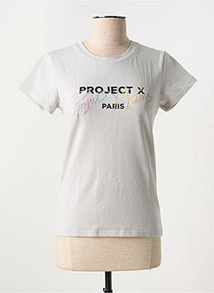 T-shirt sérigraphie manches courtes gris PROJECTX femme