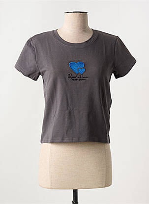 T-shirt stretch manches courtes gris PROJECTX femme