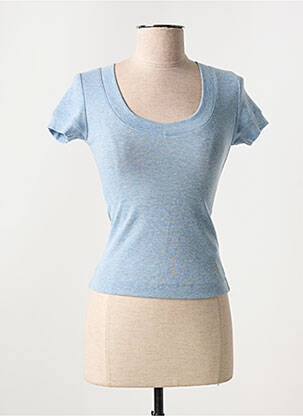 T-shirt col v manches courtes bleu GUESS femme