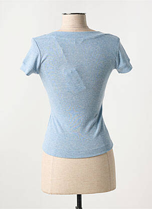 T-shirt col v manches courtes bleu GUESS femme