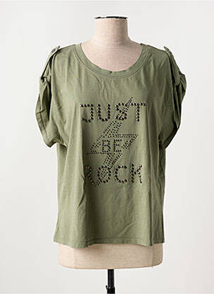 T-shirt stretch manches courtes vert FREEMAN T.PORTER femme