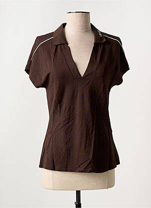 Polo stretch manches courtes marron LIU JO femme