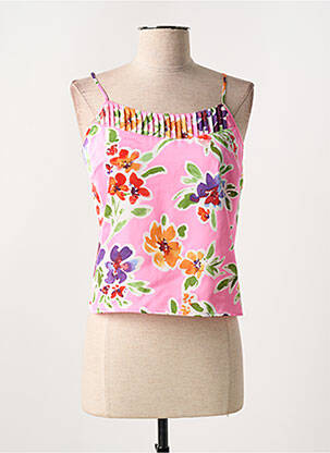 Top tissage crêpe fines bretelles rose SALSA femme