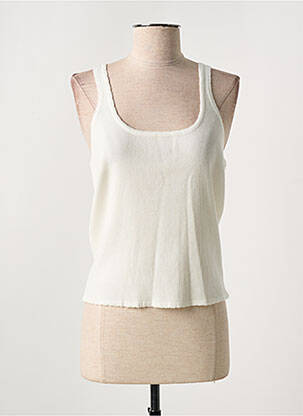 Pull coupe cintrée fines bretelles beige MOLLY BRACKEN femme
