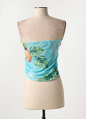 Top col carré sans manche bleu DESIGUAL femme