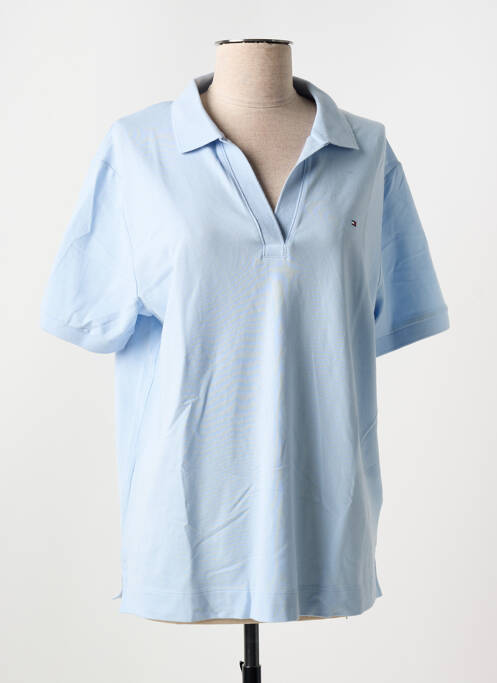 Polo broderie manches courtes bleu TOMMY HILFIGER femme