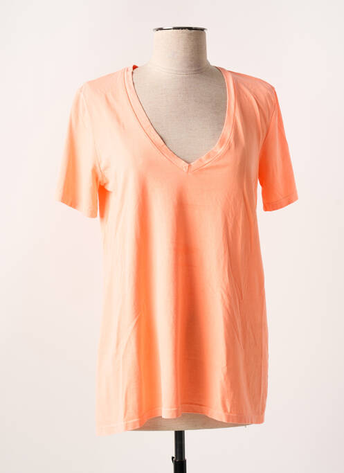 T-shirt orange PLEASE pour femme