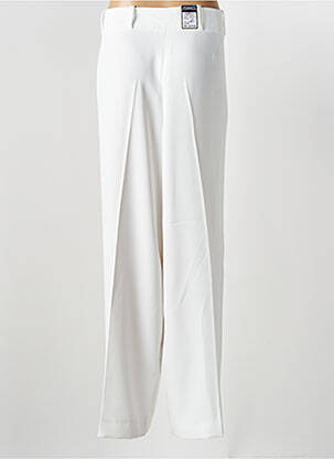 Pantalon large fermeture zippée sous rabat boutonné taille normale blanc ZERRES femme