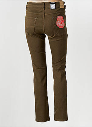 Pantalon slim tissage popeline taille normale vert ZERRES femme