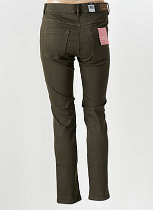 Pantalon slim tissage popeline taille normale vert ZERRES femme