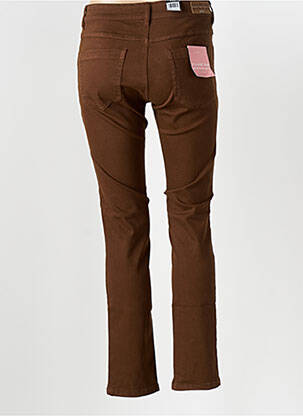 Pantalon slim tissage popeline taille normale marron ZERRES femme
