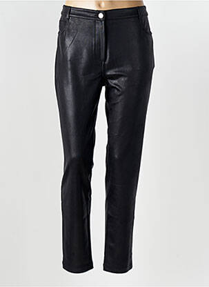 Pantalon slim tissage popeline taille normale noir EVA KAYAN femme