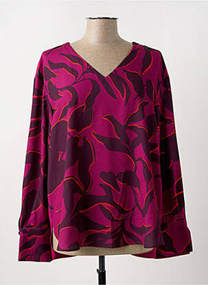 Top imprimé fantaisie manches longues violet PERSONA femme