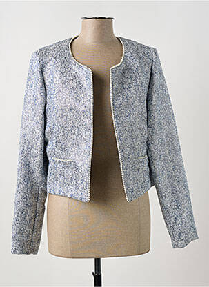 Veste chic col rond bleu MISS TIC femme