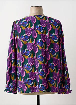 Blouse imprimé fantaisie manches longues violet BY ONE femme