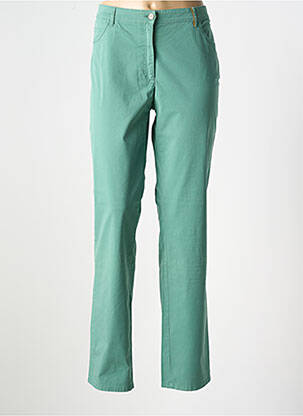 Pantalon slim tissage popeline taille normale vert COUTURIST femme
