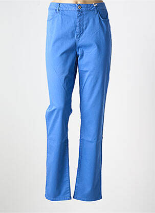 Pantalon droit stretch taille normale bleu KANOPE femme
