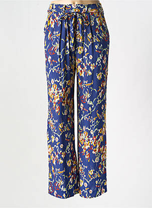 Pantalon droit tissage popeline bleu 7 SEASONS femme