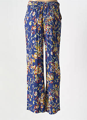 Pantalon droit tissage popeline bleu 7 SEASONS femme
