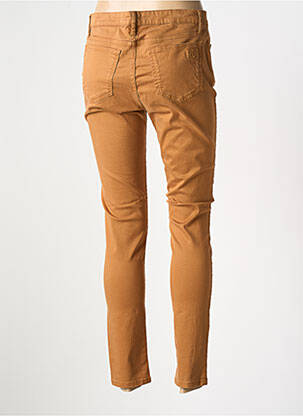 Pantalon slim tissage popeline taille normale orange RIVIERES DE LUNE femme