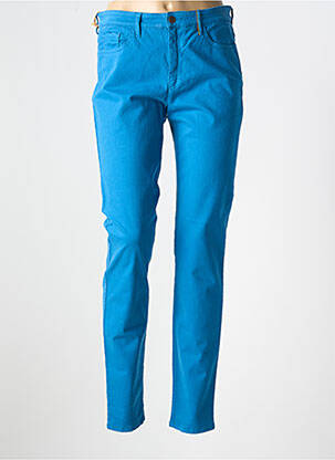 Pantalon slim tissage popeline taille normale bleu COUTURIST femme