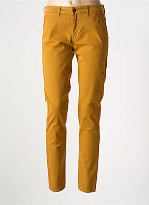 Pantalon chino tissage popeline taille normale jaune COUTURIST femme