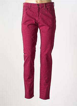 Pantalon slim tissage popeline taille normale rouge COUTURIST femme