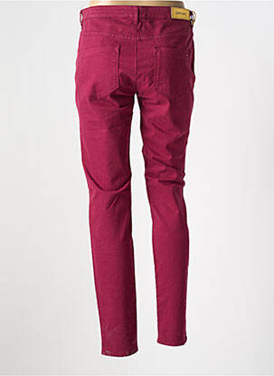 Pantalon slim tissage popeline taille normale rouge COUTURIST femme