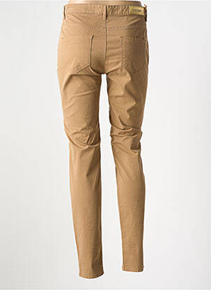 Pantalon slim tissage popeline taille normale marron COUTURIST femme
