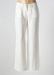 Pantalon large fermeture zippée sous rabat boutonné taille basse beige COUTURIST femme
