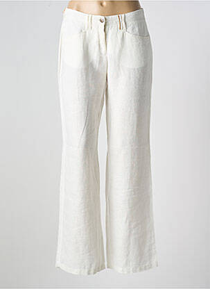 Pantalon large fermeture zippée sous rabat boutonné taille basse beige COUTURIST femme