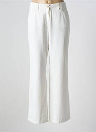 Pantalon large fermeture zippée sous rabat boutonné taille normale blanc COUTURIST femme