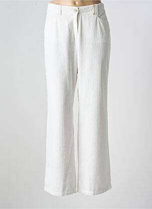 Pantalon large fermeture zippée sous rabat boutonné taille normale blanc COUTURIST femme